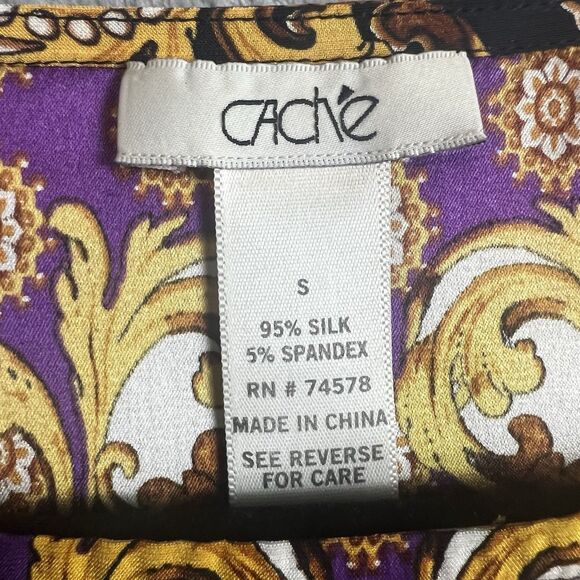 Vintage Cache Womens Y2K Equestrian Scarf Print KimonoTop Size S  Country Office - Picture 3 of 9